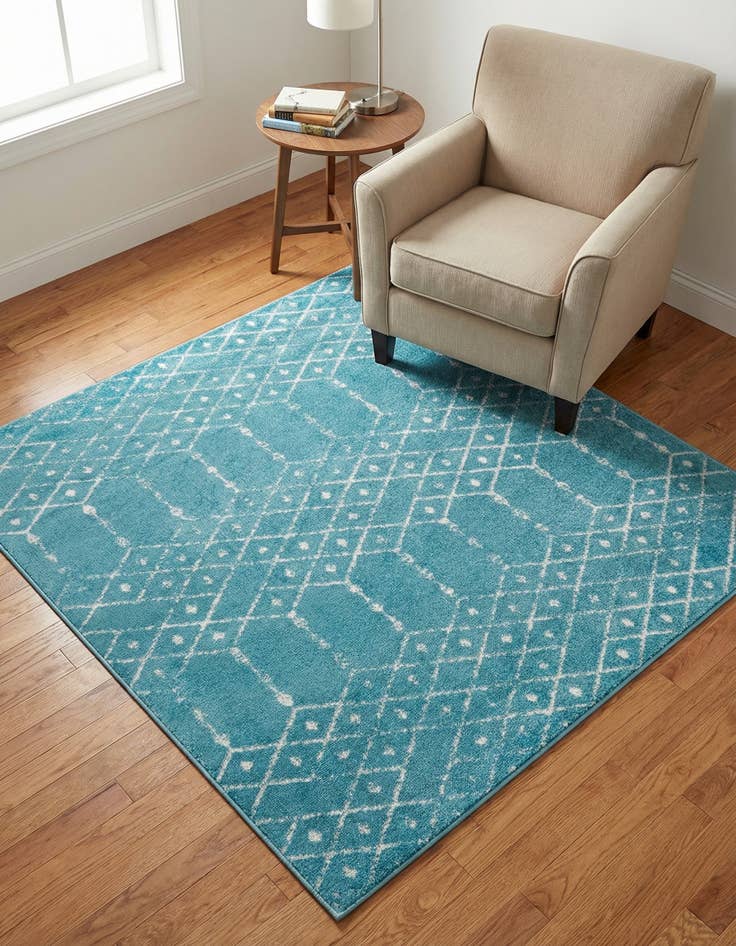 Detail image of 5' 3 x 5' 3 Paxon Trellis Square Rug