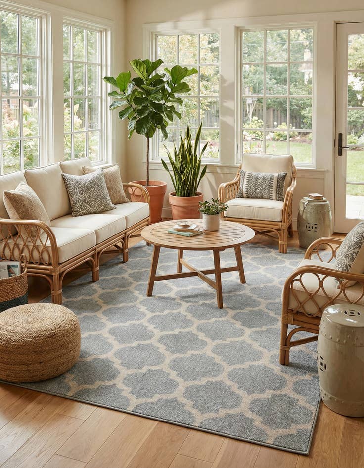 Detail image of 5' 3 x 8' Lattice Rug