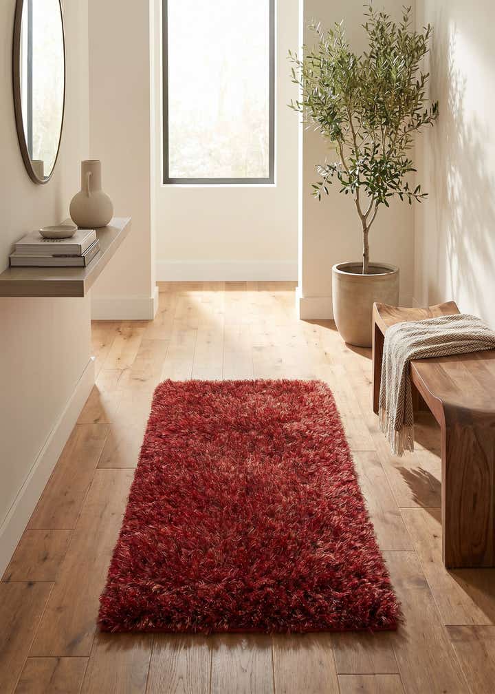 2' 5 x 4' 7 Hand Knotted Two-Tone Shag Oriental Runner Rug