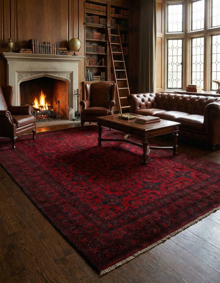 Detail image of 6' 6 x 9' 8 Hand Knotted Khal Mohammadi Wool Rug