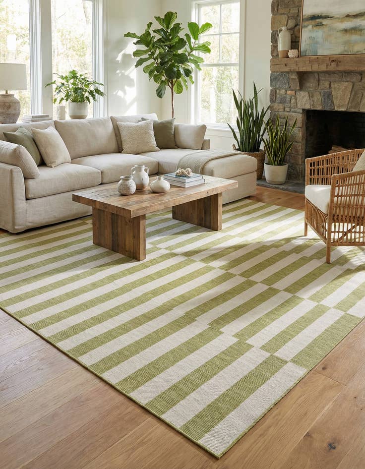 Detail image of 12' x 12' Washable Ribbon Indoor / Outdoor Square Rug