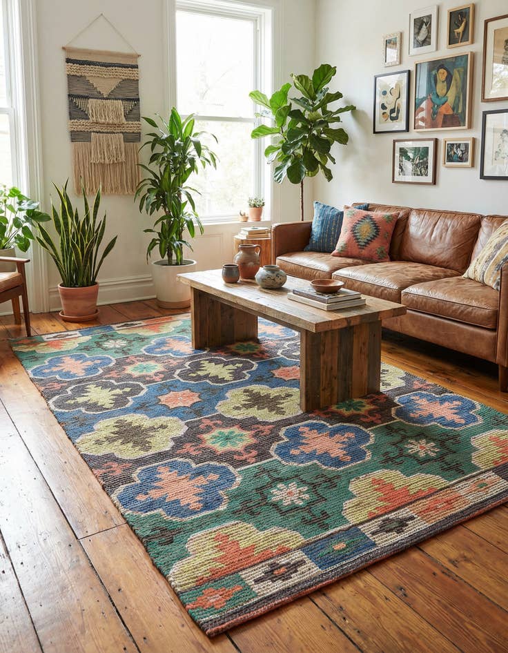 Detail image of 5' 1 x 8' Chenille Jute Rug