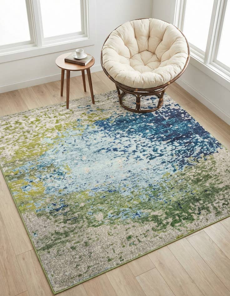 Detail image of 6' x 6' Washable Hyacinth Square Rug
