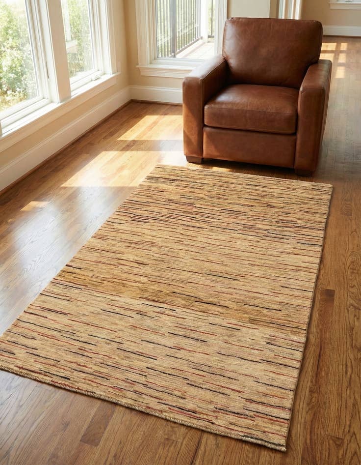 Detail image of 3' 7 x 6' Hand Knotted Modern Ziegler Oriental Rug