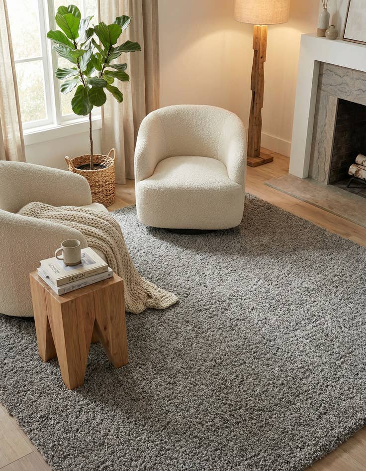 Detail image of 7' 10 x 7' 10 Solid Shag Square Rug