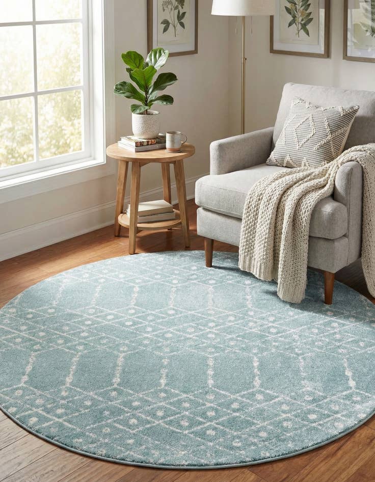 Detail image of 5' 3 x 5' 3 Paxon Trellis Round Rug