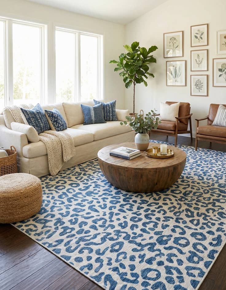 Detail image of 13' x 13'  Washable Safari Indoor / Outdoor Square Rug