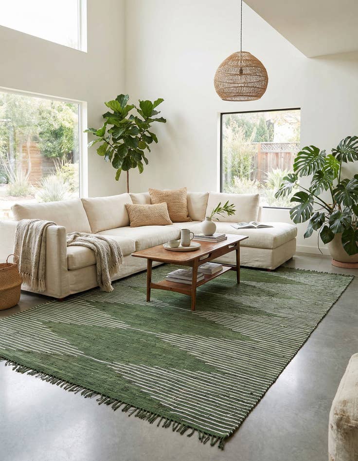 Detail image of 10' x 14' 1 Hand Woven Chindi Cotton Rug