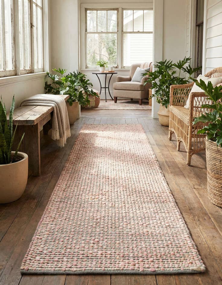 Detail image of 2' x 8'  Hand Woven Seaside Pearl Jute Runner Rug