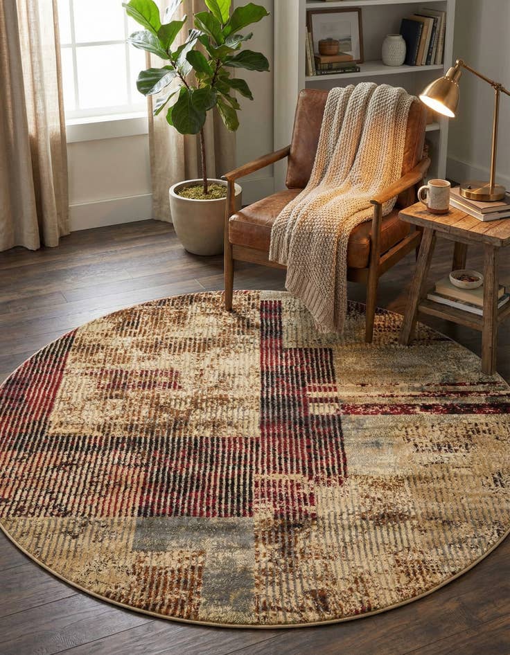 Detail image of 5' 3 x 5' 3 Saturn Round Rug