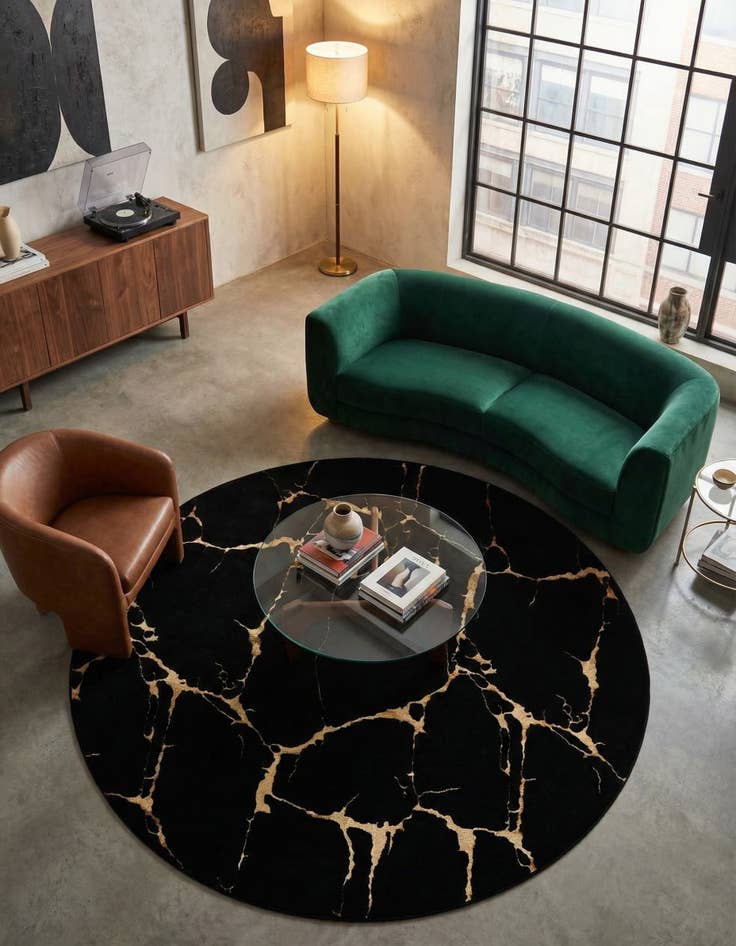 Detail image of 7' 10 x 7' 10 Vogue Geo Round Rug