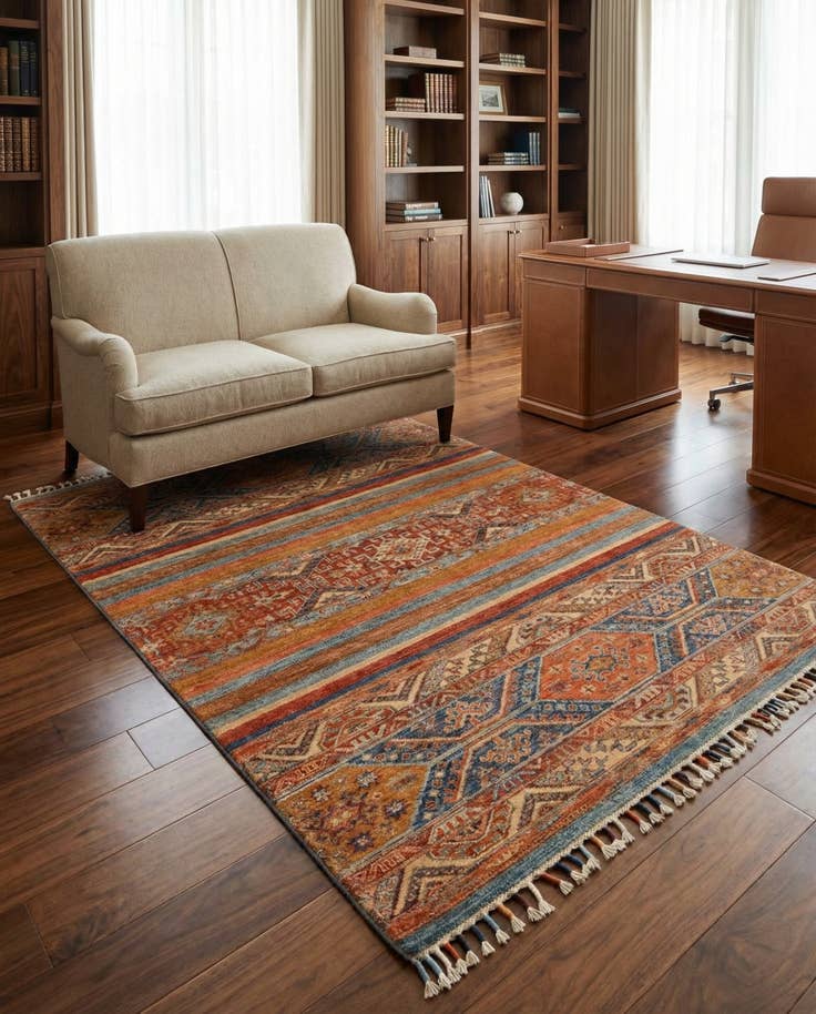 Detail image of 4' x 5' 8 Hand Knotted Ariana Ziegler Rug