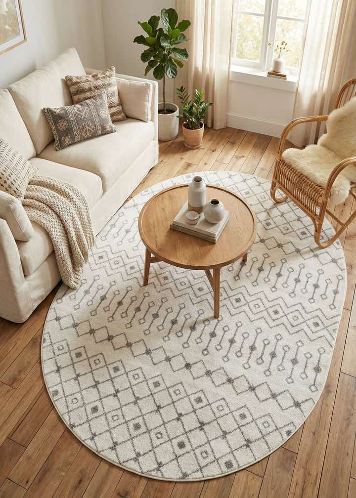 7' 10 x 10' Moroccan Trellis Oval Rug