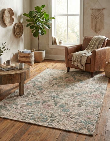Ivory Hand Woven Chenille Jute Rug