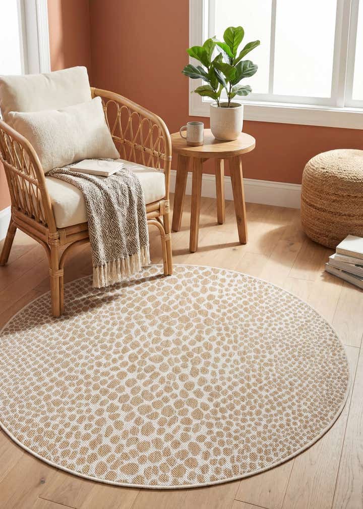 4' x 4' Easy-Clean Jill Zarin Cape Town Indoor / Outdoor Round Rug