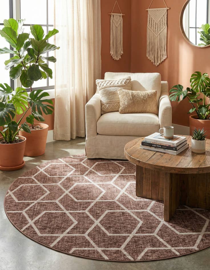 Detail image of 7' x 7' Eco Trellis Round Rug