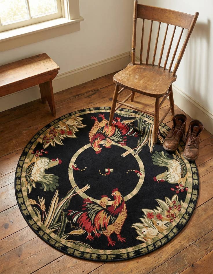 Detail image of 3' x 3' Pastoral Round Rug