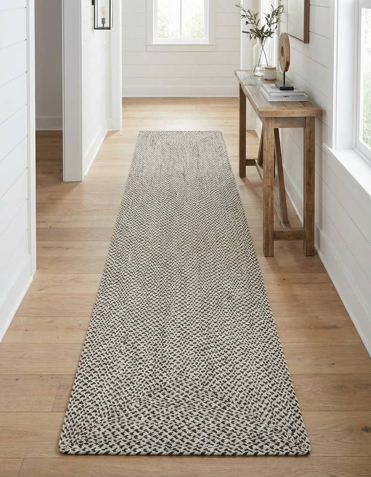 Detail image of 2' 7 x 10'  Hand Tweed Braided Jute Runner Rug