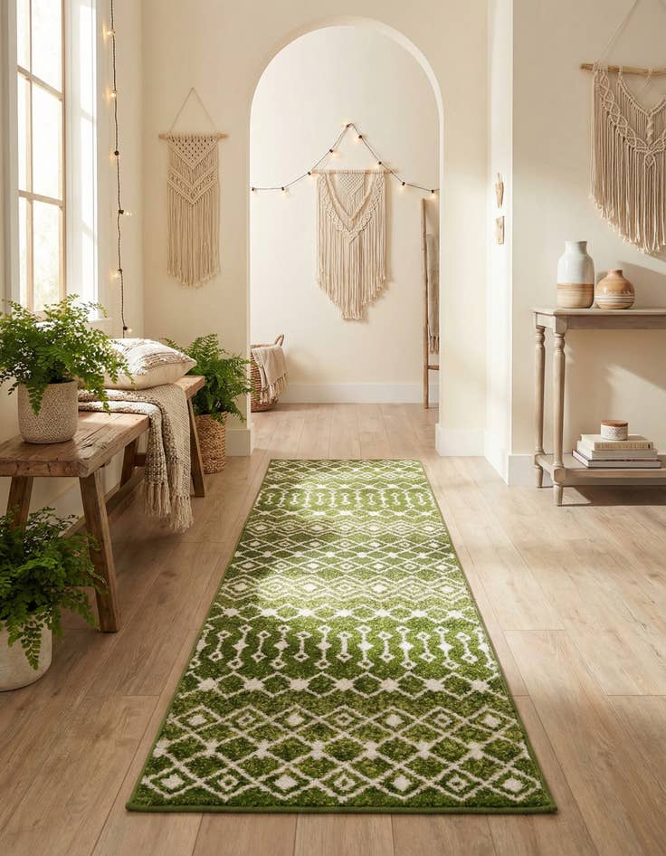 Detail image of 2' x 7' Moroccan Trellis Runner Rug