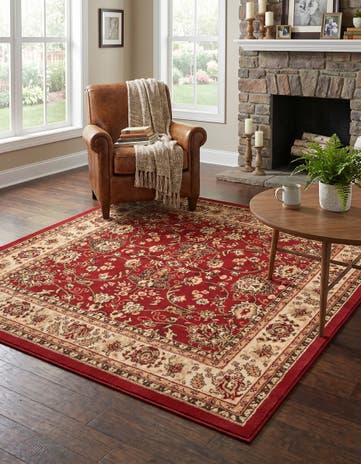 Burgundy Yasmin Square Rug
