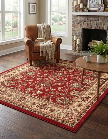 Burgundy Yasmin Square Rug