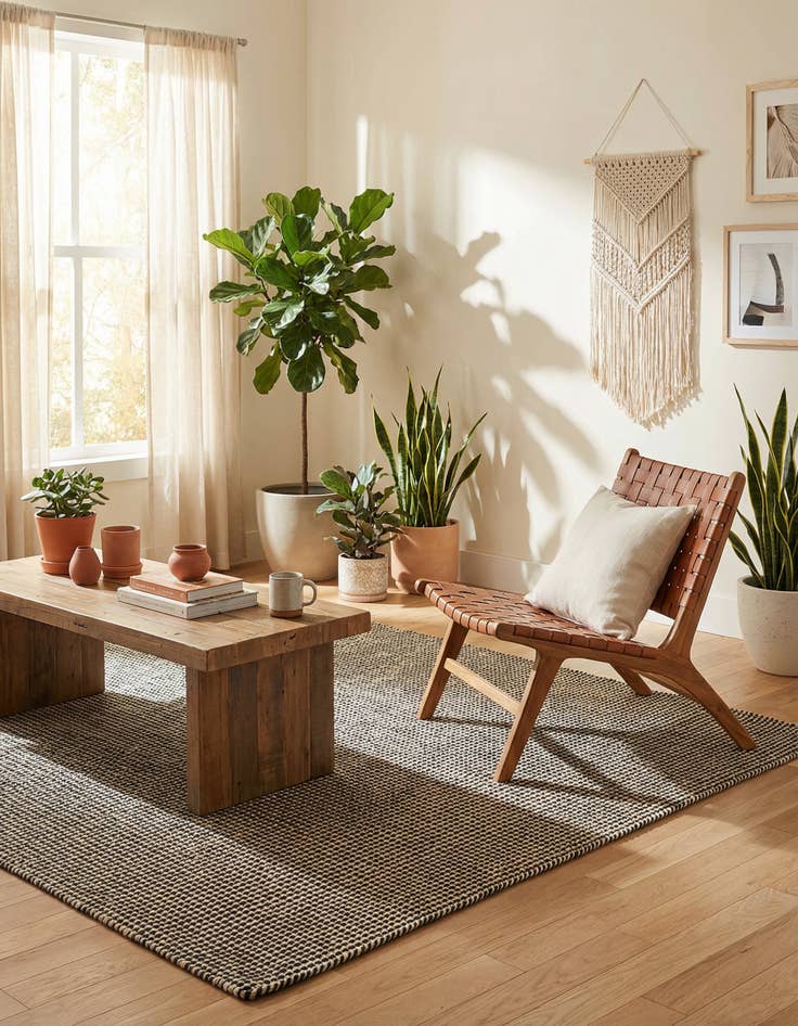 Detail image of 7' 10 x 7' 10 Hand Woven Laurel Handwoven Jute Square Rug