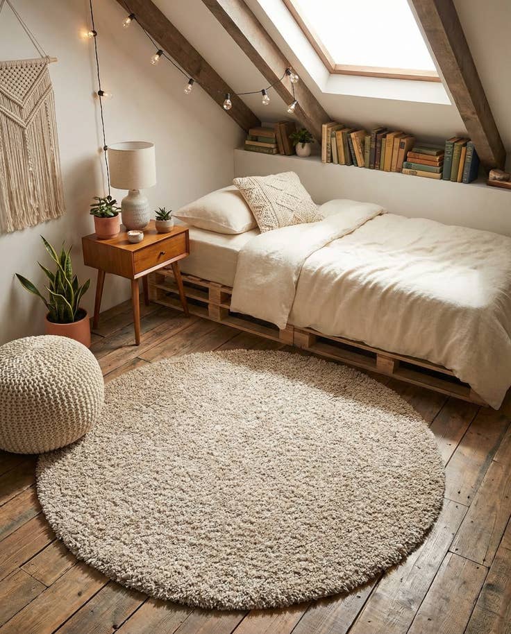 Detail image of 4' x 4' Zermatt Shag Round Rug