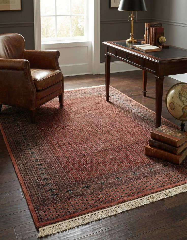 Detail image of 4' 1 x 6' 3 Hand Knotted Bokhara Oriental Wool Rug