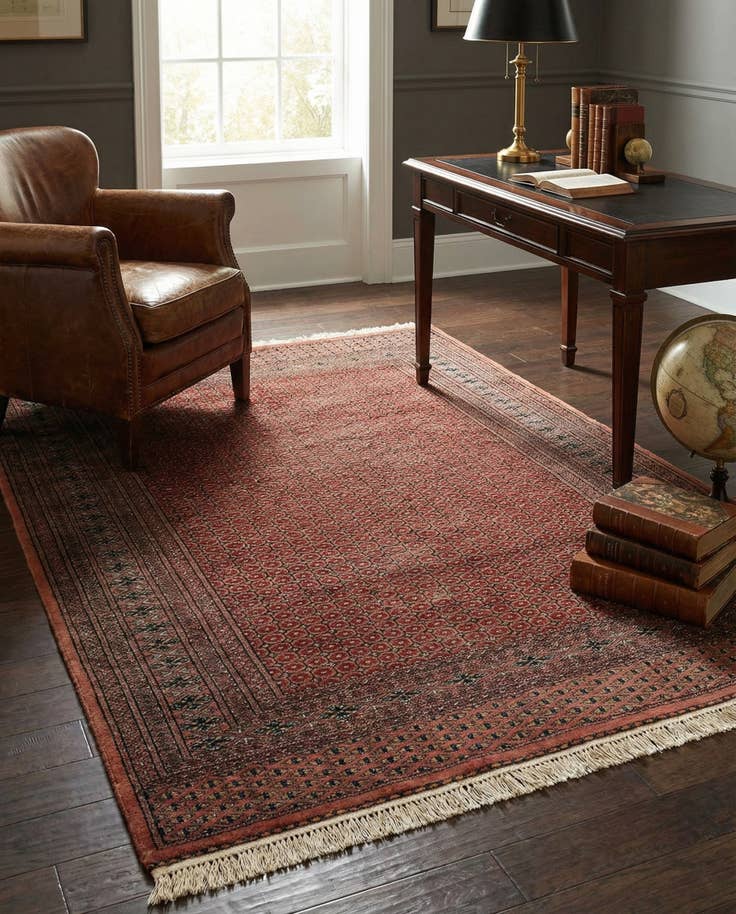 Detail image of 4' 1 x 6' 3 Hand Knotted Bokhara Oriental Wool Rug