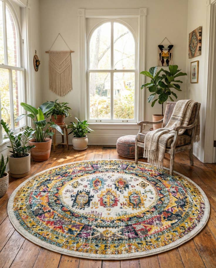Detail image of 5' 3 x 5' 3 Madeline Round Rug