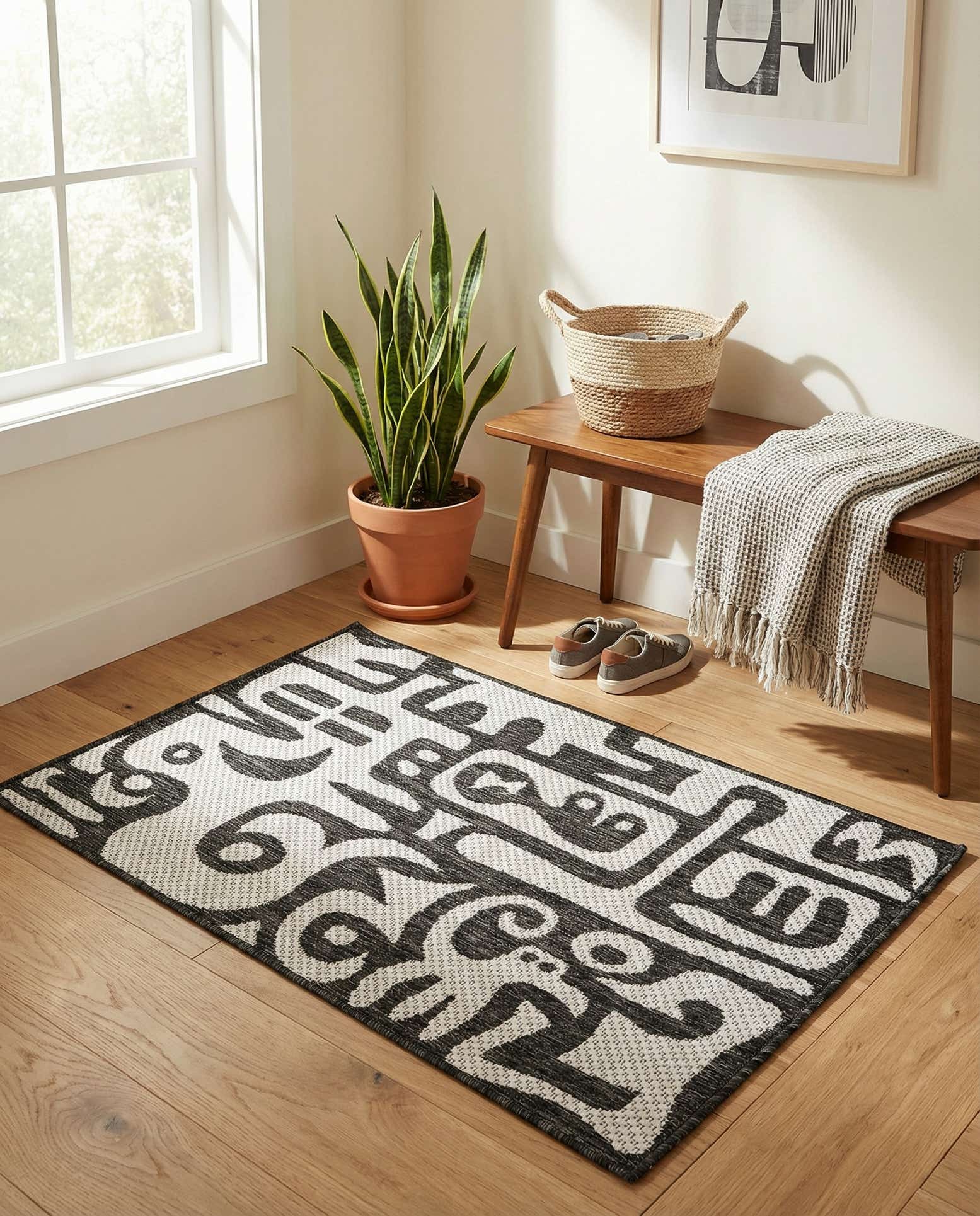 2' x 3' Easy-Clean Modern Indoor / Outdoor Rug