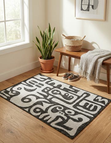 2' x 3' Easy-Clean Modern Indoor / Outdoor Rug