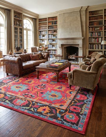 Pink Washable Fleur Rug