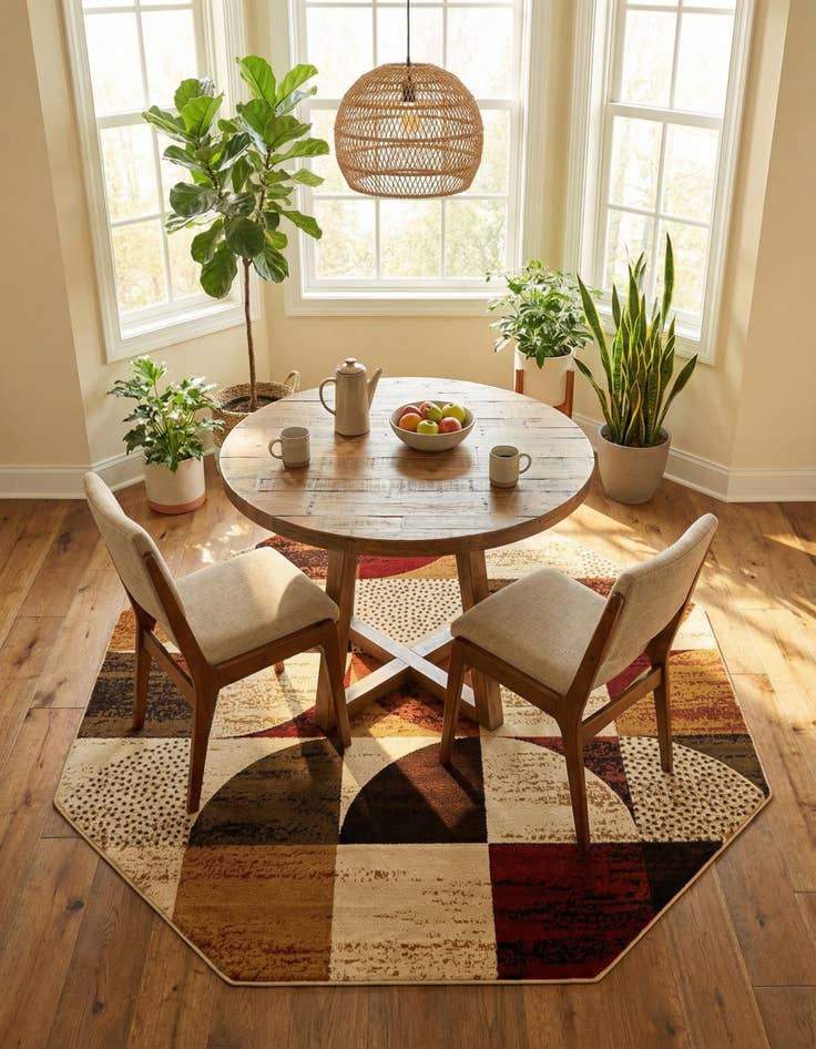 Detail image of  7' x 7' Cafe Octagon Rug