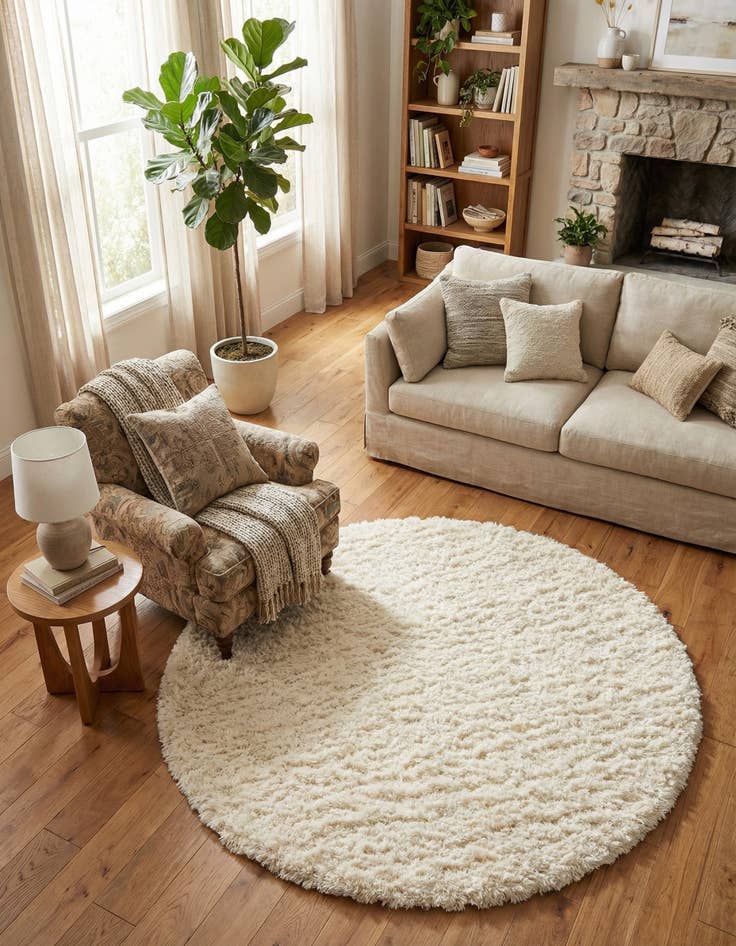 Detail image of 5' x 5' Infinity Shag Round Rug