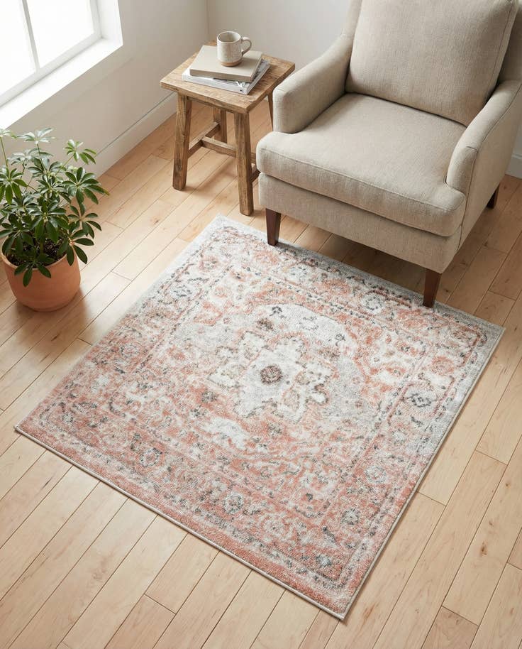 Detail image of 3' 3 x 3' 3 Madeline Vintage Square Rug