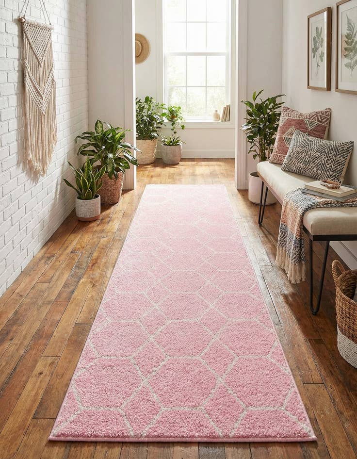 Detail image of 2' x 10' Lattice Frieze Runner Rug