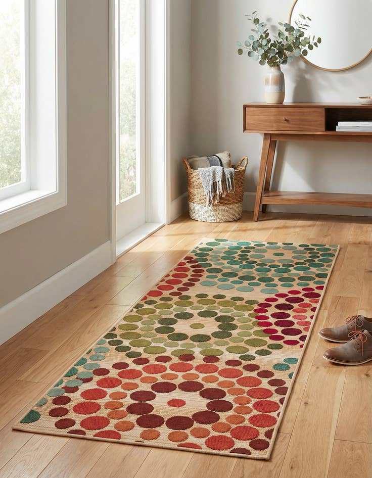 Detail image of 2' x 6' Easy-Clean Modern Indoor / Outdoor Runner Rug
