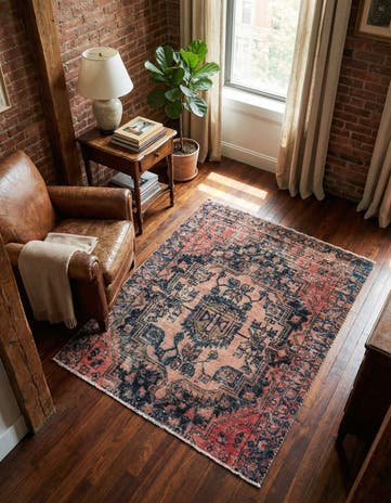 3' 6 x 4' 4 Hand Knotted Ultra Vintage Persian Wool Rug