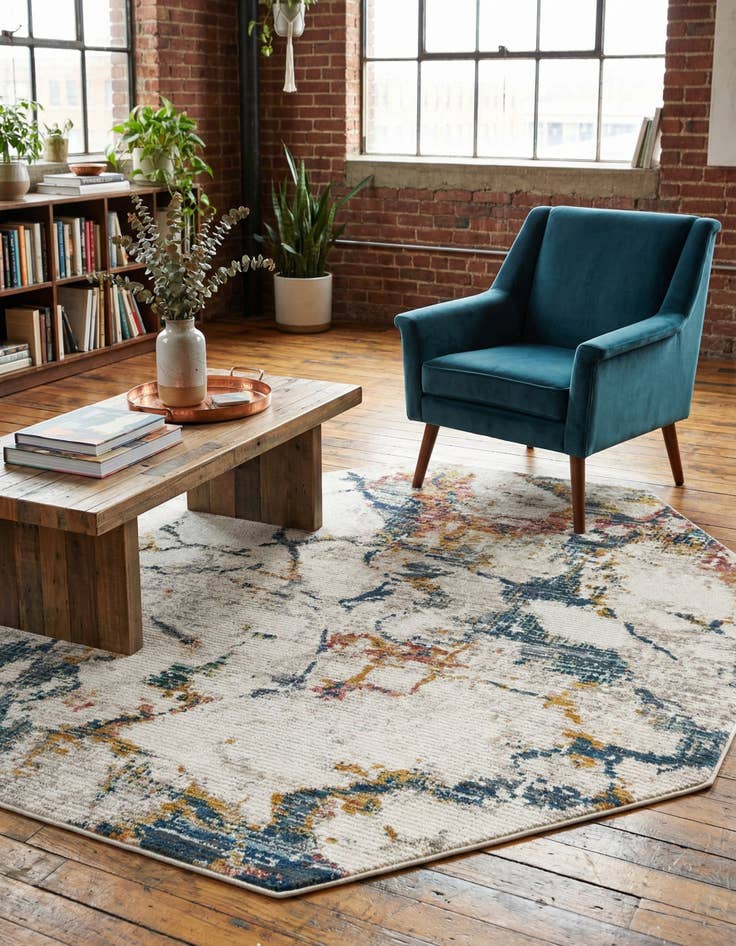 Detail image of 7' 3 x 7' 3 Gemstone Octagon Rug