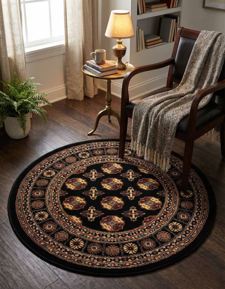 Detail image of 3' x 3' Bokhara Round Rug