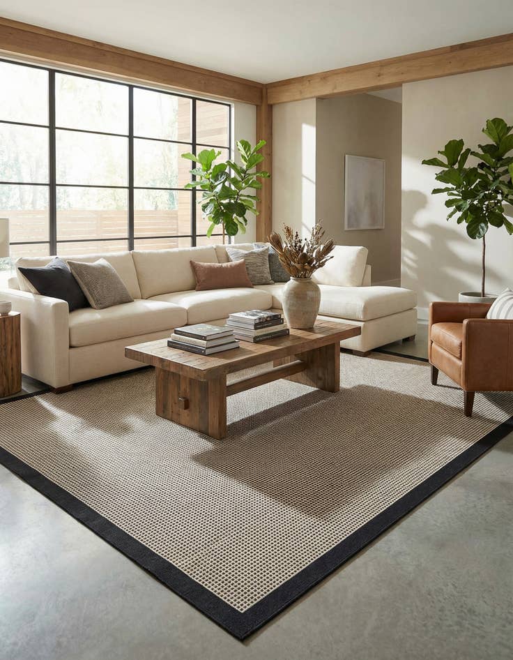 Detail image of 9' x 12'  Washable Border Indoor / Outdoor Rug