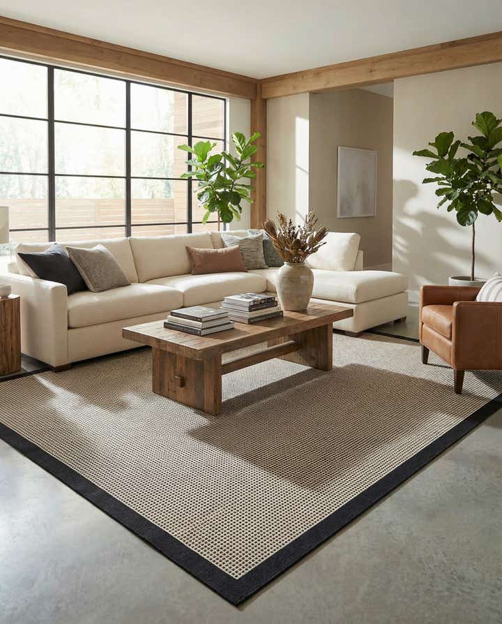 9' x 12' Easy-Clean Border Indoor / Outdoor Rug