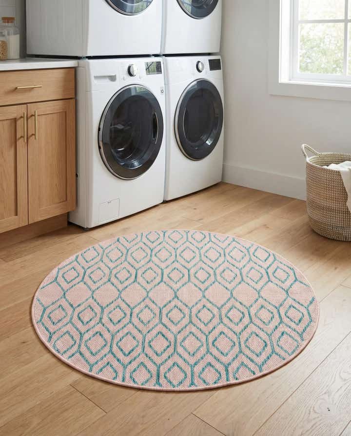 3' x 3' Easy-Clean Jill Zarin Turks and Caicos Indoor / Outdoor Round Rug