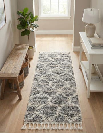 Gray Athena Shag Runner Rug