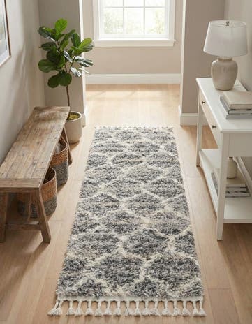 Gray Athena Shag Runner Rug