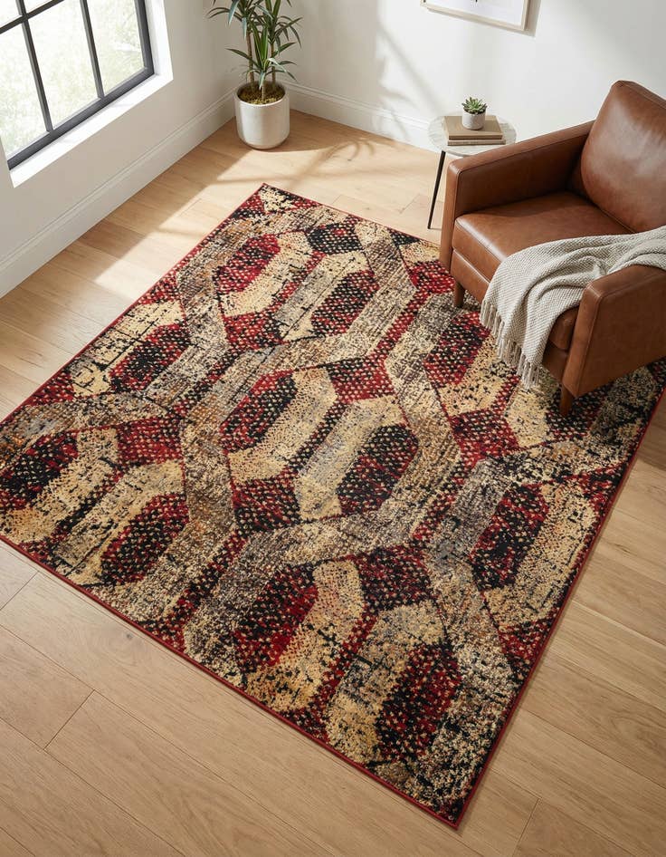 Detail image of 5' 3 x 5' 3 Saturn Square Rug