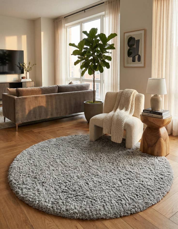 Detail image of 6' x 6' Infinity Shag Round Rug