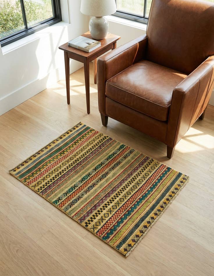 Detail image of 2' 11 x 3' 11 Hand Knotted Modern Ziegler Rug