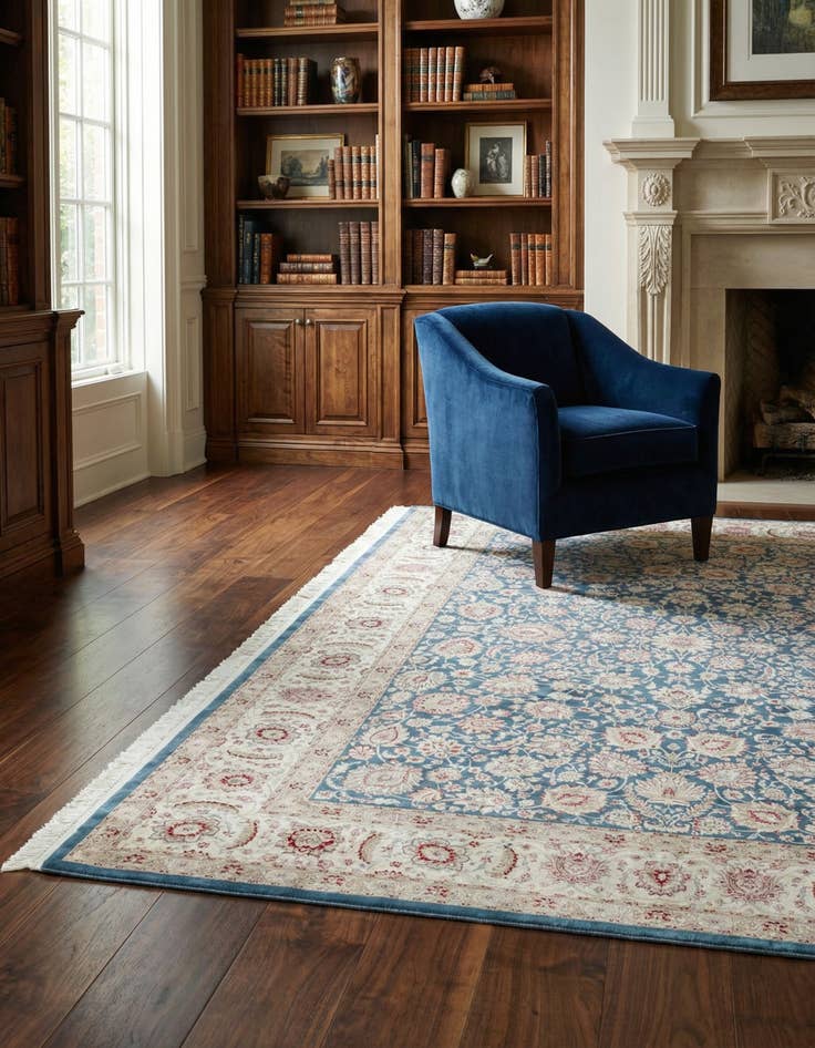 Detail image of 5' x 7' 5 Qom Bamboo Silk Rug